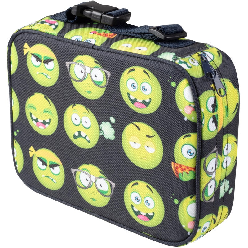Bentology Lunch Box for Boys- Kids Insulated, Durable Lunchbox Tote Bag Fits Bento Boxes, Containers Jars & Water Bottles- Reusable School Lunch Sleeve Keeps Food Hotter or Colder Longer- Emoji - Image 1